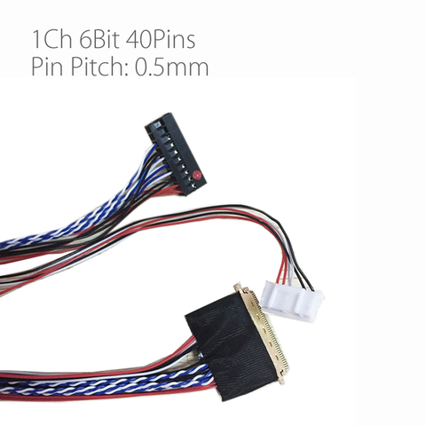 Universal 1ch 6bit 40pins lvds cable 300mm LP140WH1 screen cable 0.5mm Pin Pitch for LCD DIY v56 3663 ► Photo 1/5