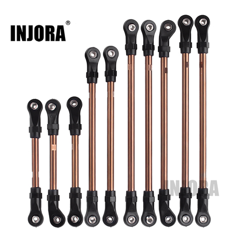 INJORA 10Pcs/Set Metal Unassembled Link Set Plastic Rod End for 1/10 RC Crawler 324mm Wheelbase Traxxas TRX4 TRX-4 ► Photo 1/6