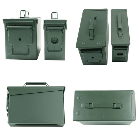Metal Ammo Can 30/50 cal Air Tight Waterproof Military Army Solid Steel Holder Ammo Box Long-Term Bullet Valuables Storage Box ► Photo 1/6