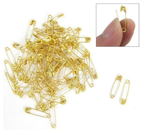 100Pcs Small Tiny Gold Metal Steel Mini Safety Pins 2cm 20mm AA7681 ► Photo 1/3