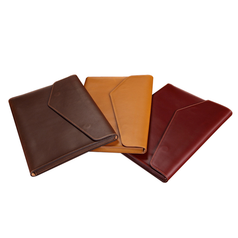 A4 Leather Folder Document Bag Document Paper Organizer Cow Leather File Bag ► Photo 1/6