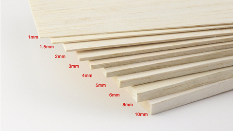 AAA+ Balsa Wood Sheet ply 500mm long 100mm wide 1/1.5/2/3/4/5/6/8/10mm thick for airplane/boat model DIY ► Photo 1/6