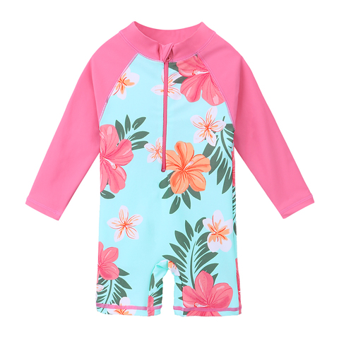 BAOHULU UPF50+ Print Baby Girl Swimsuit Long Sleeve Kids Swimwear One Piece Toddler Infant Bathing Suit for Girls Boys Children ► Photo 1/6