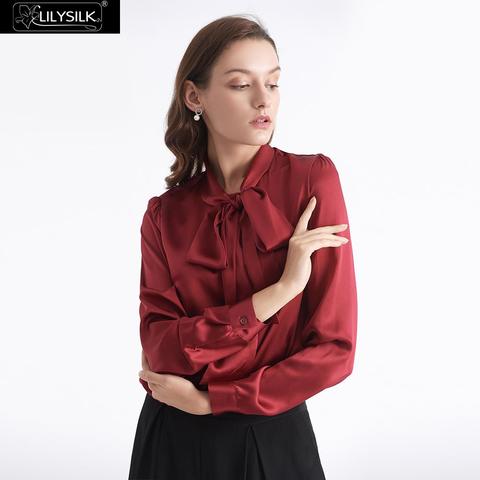 LilySilk Blouse Silk Bow-Tie Neck Women New Free Shipping ► Photo 1/6