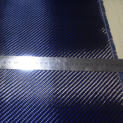 Free shipping Blue Kevlar & 3K Carbon fiber mixed Fabric 12