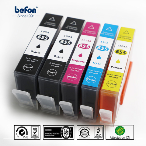 befon X5 Compatible 109A 110A Ink Cartridge Replacement for HP 655 HP655 for deskjet 3525 5525 4615 4625 4525 6525 6625 Printer ► Photo 1/6
