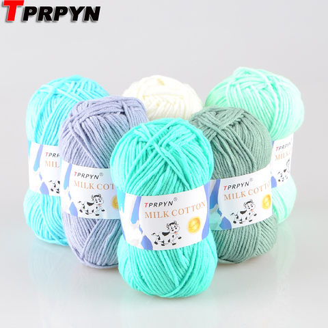 TPRPYN 1Pc=50g 95M Crochet Yarn For Knitting Milk Cotton Knit Yarn Soft Warm Knitted Line Threads Handmade Needlework Carpet ► Photo 1/6