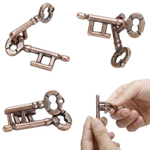 Hot Selling 1 Pcs Alloy Key Ring Puzzle Kids Adults Intelligent Toys Brain Tester IQ Test educational toy high quality ► Photo 1/6