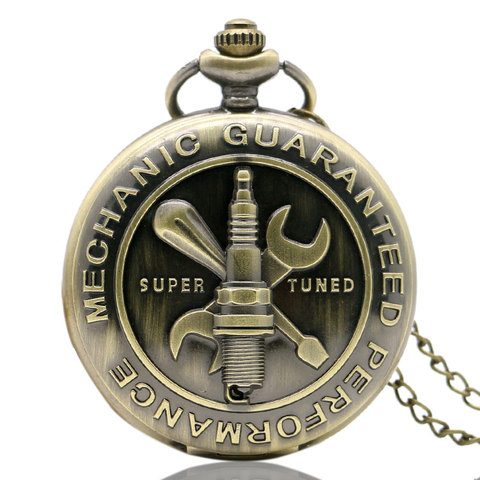 New Arrival Mechanic Guaranteed Performance Theme Super Tuned Words Design 3D Vintage Pocket Watch ► Photo 1/6