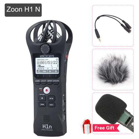 Portable Black Zoom H1N Microphone Handy Digital Recorder Stereo Recording Handheld Pen for Interview DSLR Updated of Zoom H1 ► Photo 1/6