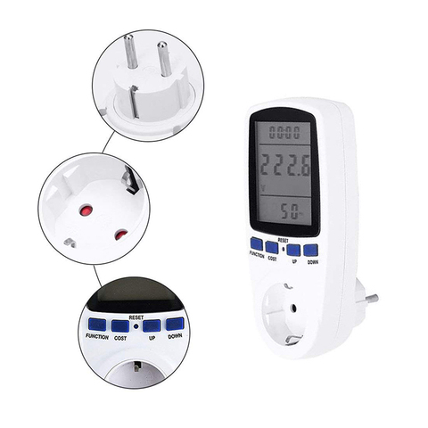 EU Plug Digital Voltage Wattmeter Power Analyzer Electronic Power Meter Energy Meter Automatic Kwh Power Switch ► Photo 1/6