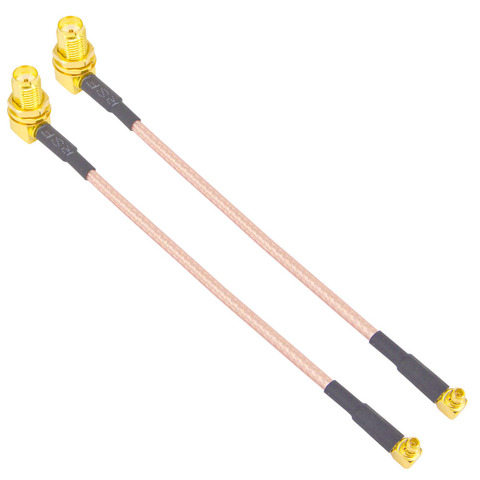 2 Pieces SMA Female bulkhead Right angle with nut to  MMCX male Right angle  RG316 12cm Pigtail Cable ► Photo 1/4