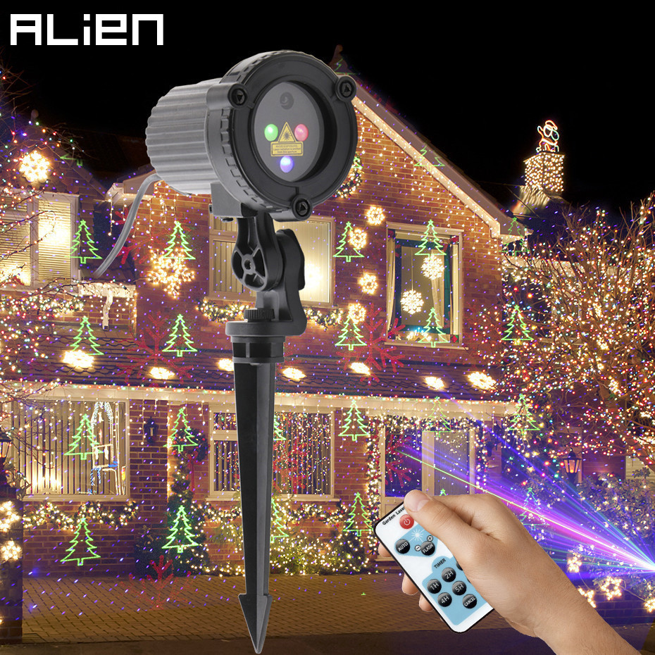 Alien Rgb Remote Static Star, Outdoor Laser Light Projector For Trees