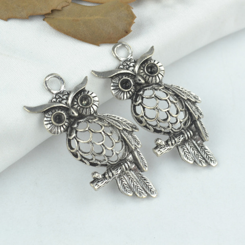 5pcs alloy Tibetan Silver Plated owl Charms Pendants for Jewelry Making DIY Handmade Craft 45*24mm 2174 ► Photo 1/2