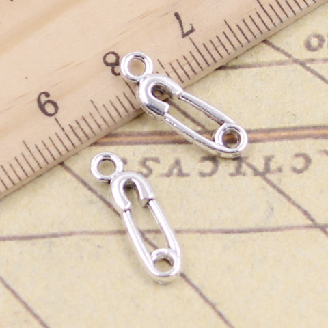 20pcs Charms Safety Pin Baby Diaper 19x6mm Tibetan Bronze Silver Color Pendants Antique Jewelry Making DIY Handmade Craft ► Photo 1/2