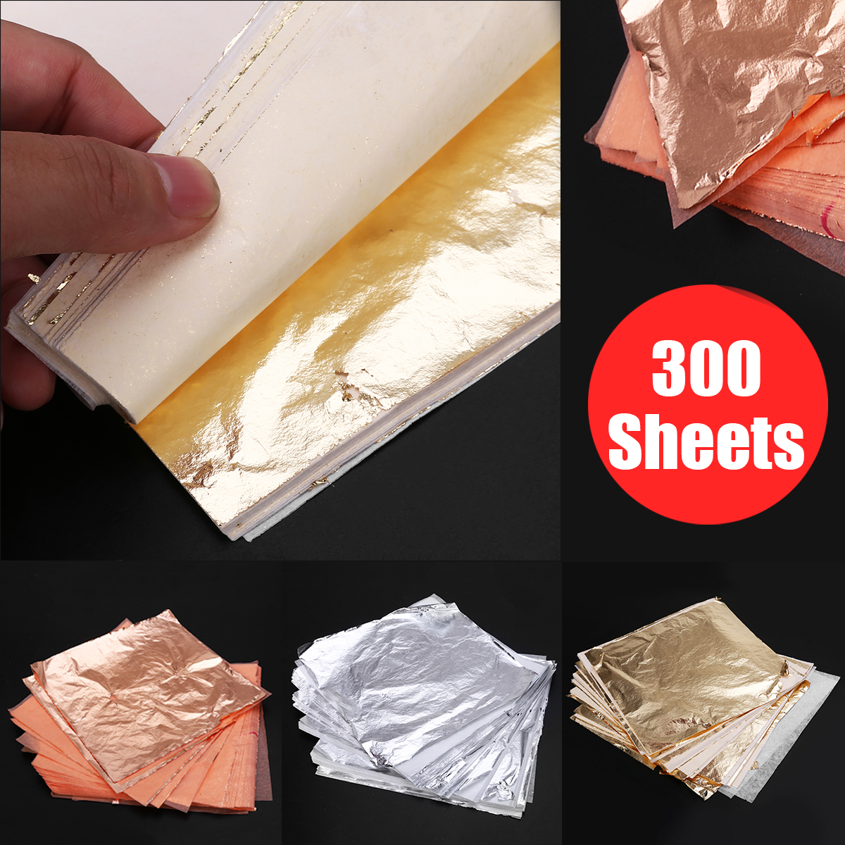 1000pcs 14cm Imitation Silver Foil Sheets Italian Aluminum Leaf