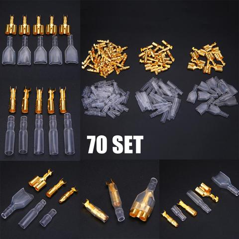 70 Set 3.9mm Motorcycle Bullet Wire Connector Male Female Double Connectors Terminals with Insulation Cover ► Photo 1/6