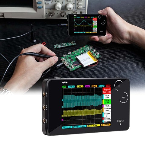 DS212 Smart Portable LCD Digital Multimeter Oscilloscope Touch Screen USB Interface 1MHz 8MB 10MSa/s Coupling AC/DC Osciloscope ► Photo 1/6