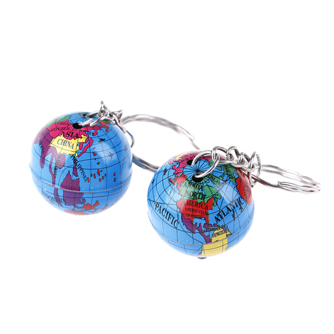 2Pcs Newest Globe Keychain Handmade World Map Planet Earth Geography Key Chain Glass Dome Keychains ► Photo 1/6