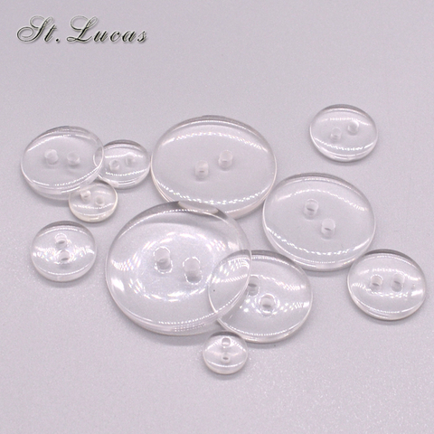 New 30pcs/lot Sewing Buttons 2 hole Clear Shirt Decrative Button Sew Crafts small big transparent button Accessory Scrapbooking ► Photo 1/4