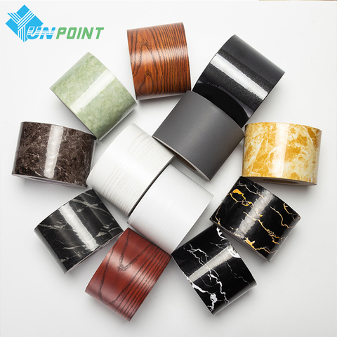 0.1x5M Marble Vinyl Wall Stickers Solid Color Self Adhesive Wallpaper Border Bathroom PVC Waterproof Wood Pattern Wallpaper Roll ► Photo 1/1
