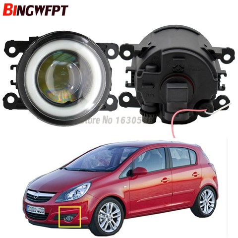 2x NEW Angel Eyes Car styling LED fog Lights with lens For Opel Vauxhall Corsa D OPC 2007-2011 For Opel Corsa D Hatchback 07-15 ► Photo 1/6