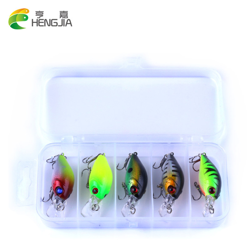HENGJIA 5pc 4.2g Fishing Lure Kit Minnow floating Lure Isca Crankbait Bait  Pesca Jig Fishing Hook Set With Fishing Tackle Box - Price history & Review