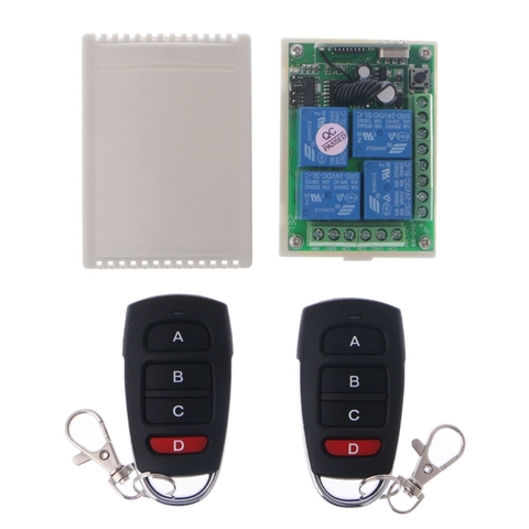 1 Set DC 24V 4 Channel Relay Wireless RF Remote Control Switch Receiver Module + 2 Transmitter ► Photo 1/6