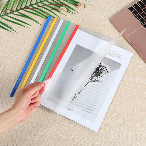 10PCS A4 Size Clear Plastic Paper File Book Document Folder Sliding Bar Report Covers for Display Organizer Binder School Office ► Photo 1/6