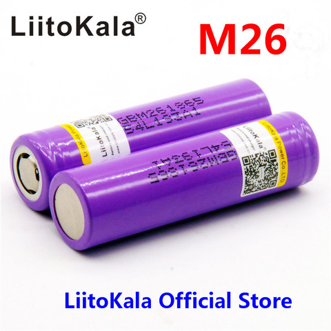 2pcs 100% original LiitoKala for  M26 18650 2600mah 10A 18650 li-ion rechargeable battery power safe battery 2500 ► Photo 1/6