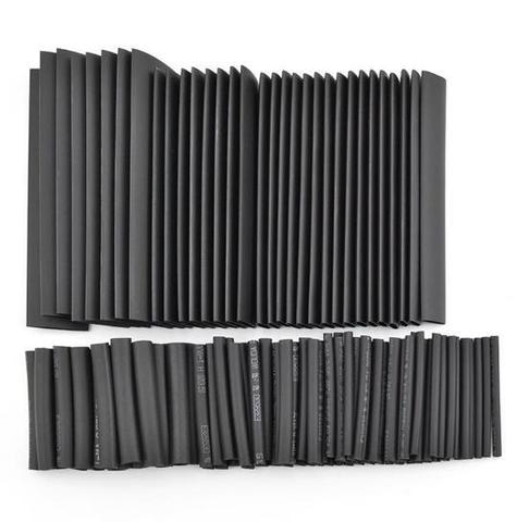 127pcs/lot Heat Shrink Tubing 7.28m 2:1 Black Tube Car Cable Sleeving Assortment Wrap Wire Kit with Polyolefin Tub Free Shipping ► Photo 1/4