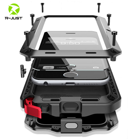 Heavy Duty Protection Doom Armor Metal Aluminum Phone Case for iPhone 12 Pro 6 6S 7 8 Plus X XR 5S SE Shockproof Dustproof Cover ► Photo 1/6