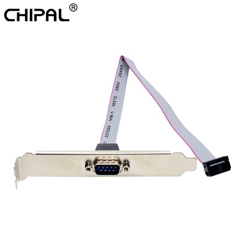 CHIPAL For Motherboard 9 Pin Female to RS232 DB9 Pin Com Port Ribbon Serial Cable Connector Bracket with cable ► Photo 1/1