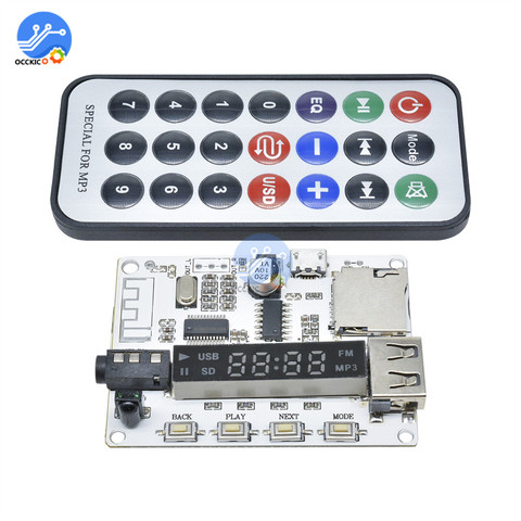 Bluetooth MP3 Decoder Board Decoding Player Module FM Radio USB/TF Micro SD LCD Screen IR Infrared Remote Controller ► Photo 1/6