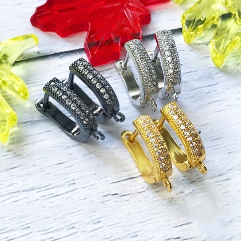 Juya DIY Earrings Findings Gold/Silver Color Leverback Earring Hooks Handmade Clip Bails Clasp For Crystal Agate Earrings Making ► Photo 1/6