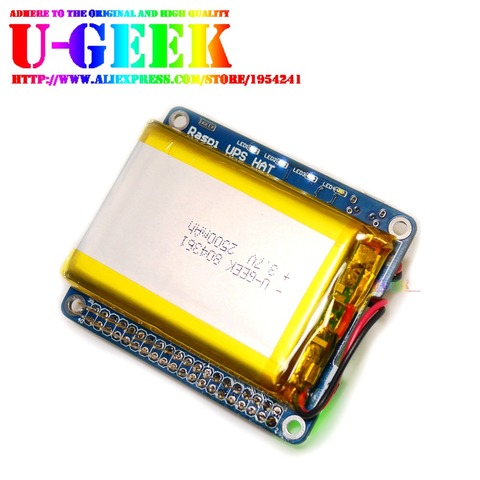 UGEEK UPS HAT with Battery for Raspberry Pi 3 Model B/3B+/3A+/2B/4B|Pi Battery Adapter|Power Source|Charging while Pi is working ► Photo 1/6