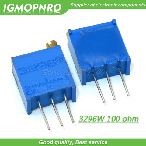 10Pcs/lot 3296W-1-101LF 3296W 101 100 ohm Top regulation  Multiturn Trimmer Potentiometer  High Precision  Variable Resistor ► Photo 1/1