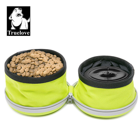 Truelove Collapsible 2 Way Use Dog Bowl Double for Food Mat Travel Waterproof Foldable Running Walking Hiking Camping TLT2351 ► Photo 1/6