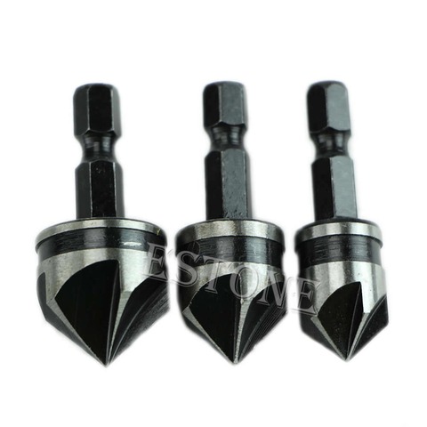 3pc 12mm 16mm 19mm Countersink Bore Set 1/4