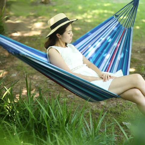 Euro Standard Single Canvas Hammock Garden Portable Travel Sleeping Hamak Hamaca Rede Patio Hamac Outdoor Furniture 200*80cm ► Photo 1/1