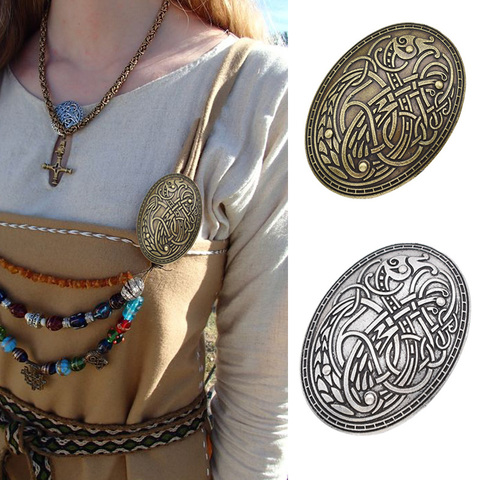 Viking Were wolf Carved Rune Ethnic Peace Brooch Totem Badge folk-custom  color Cosplay Corsage Brooches Jewelry for women ► Photo 1/6