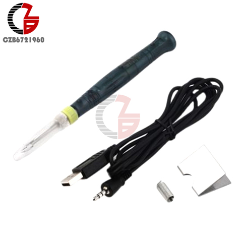 Portable USB Soldering Iron Pen 5V 8W Mini Tip Button Switch Electric Powered Soldering Station Charging Welding Equipment Tools ► Photo 1/6