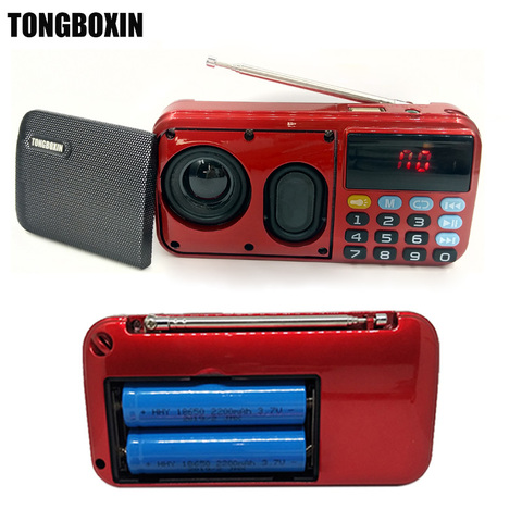 C-803 Support Two 18650 Battery Two TF Card Portable MP3 Radio Speaker Super Bass TF USB FM Player LED Torch 3.5mm Earphone Out ► Photo 1/6