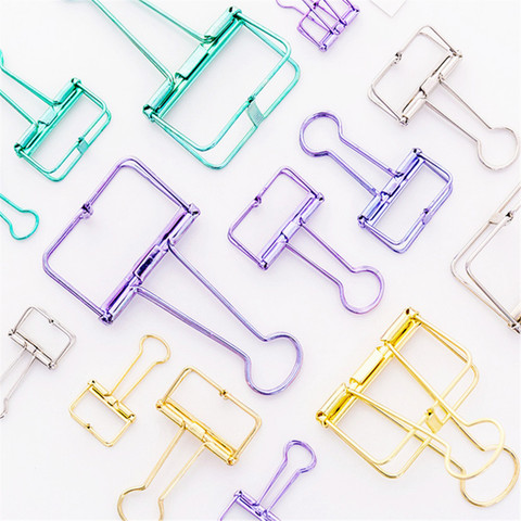 Luxury quality 48mm 32mm 19mm  Multicolor Metal Binder Clip Clamp Paper Bookmark Clips Student School Office Supplies ► Photo 1/6