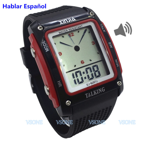 Newest Spanish Talking Watch for the Blind and Elderly Electronic Sports wristwatches 829TS ► Photo 1/6