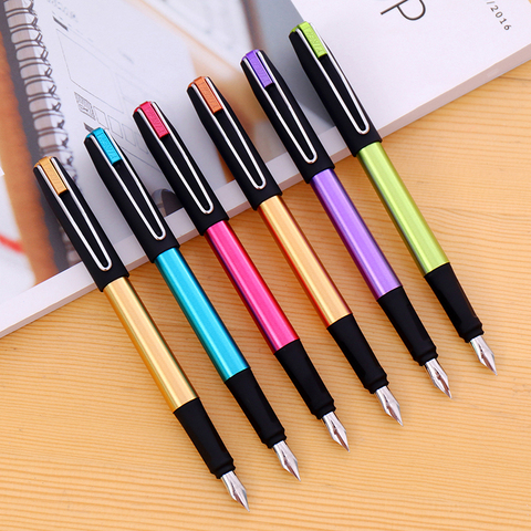 Fountain Pen Black and Purple Business Gift Slver Plastic Rubber Stylish EF Nib ► Photo 1/6