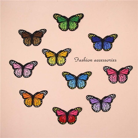 Fabric Embroidered Colored Butterfly Patch Clothes Sticker Bag Sew Iron On Applique DIY Apparel Sewing Clothing Accessories B146 ► Photo 1/6