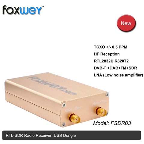 New SDR  RTL2832U R820T2 HF reception 100K-1.8G TXCO 0.5 PPM SMA software defined radio accurate frequency ► Photo 1/6