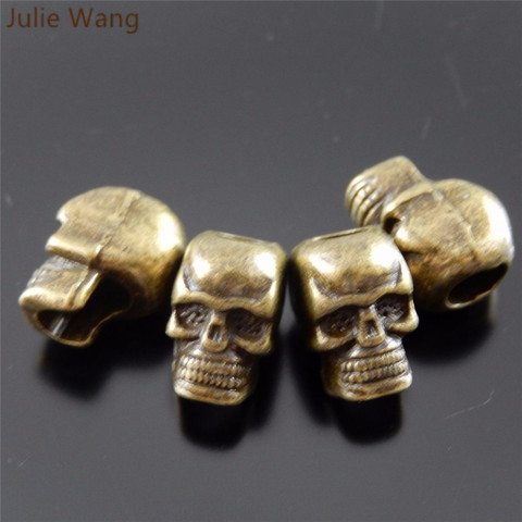 Julie Wang 10PCS Skull Beads Metal Alloy Spacer Beads Handmade Jewelry Fashion DIY Bracellet Accessory Findings Crafts Making ► Photo 1/6