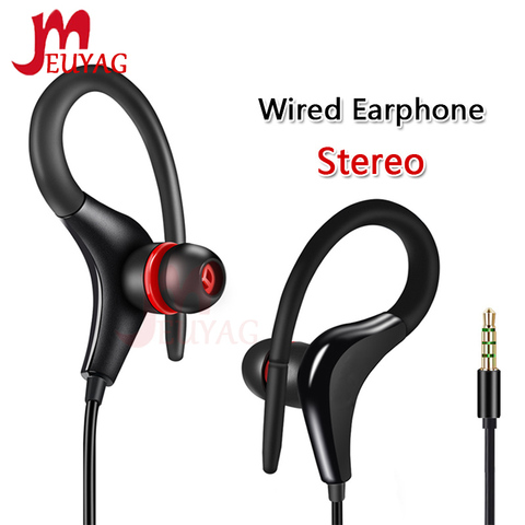 MEUYAG 3.5mm Ear Hook Stereo earphone Sport Running Headset Earbuds Bass Earphones With Mic For iPhone Samsung IOS Android ► Photo 1/5